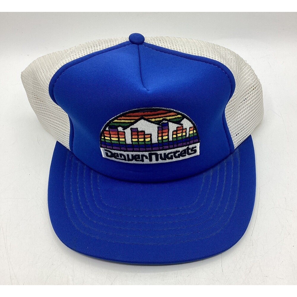 Vintage 80's Universal Denver Nuggets Rainbow Logo Trucker Snapback Hat Cap